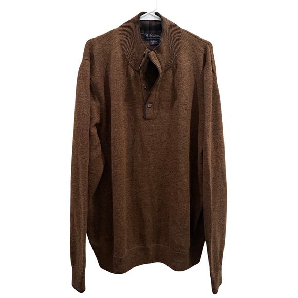 Neiman Marcus Men’s Brown 100% Merino Wool Pullover XXL Made in Italy - Picture 1 of 5